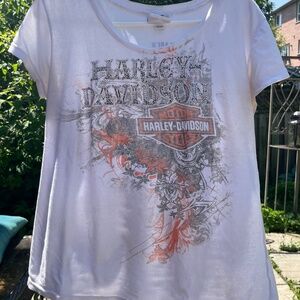 Harley Davidson White Bling Tee